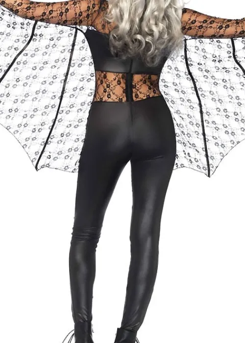 Best Sale Leg Avenue Magic Bat Catsuit With Matching Headband Black