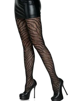 Cheap Leg Avenue Zebra Net Tights Black