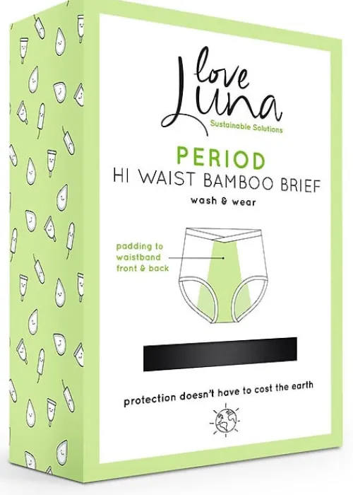 Best Sale Love Luna Period Bamboo Briefs Black