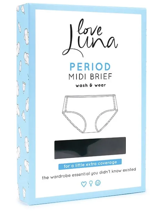 Discount Love Luna Period Midi Brief Black
