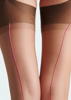 Store Maison Close 15 Nylon Stockings Gingersnap Pink Seam