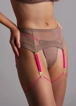 Cheap Maison Close Cut And Curled Gingersnap Neon Pink Backseamed Stockings Gingersnap Pink Seam