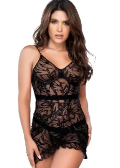 Outlet Mary Portas Mapale Loved Underwired Babydoll With Matching G-String Black