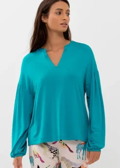 Flash Sale Mey Alena Long Sleeved Top Blue Lagoon