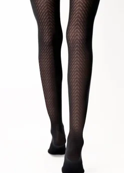 Online Oroblu Eco Sneakers Style Lines Opaque Tights Black