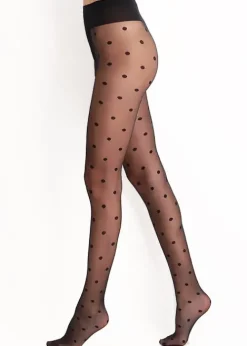 Flash Sale Oroblu Romantic Polka Dot Navy Tights Blue 11