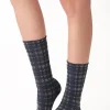Best Oroblu Texture Tartan Ankle High Blue Tartan