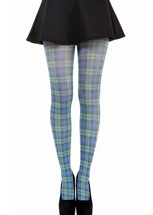 Shop Pamela Mann Black Watch Blue Tartan Tights Black Watch Tartan
