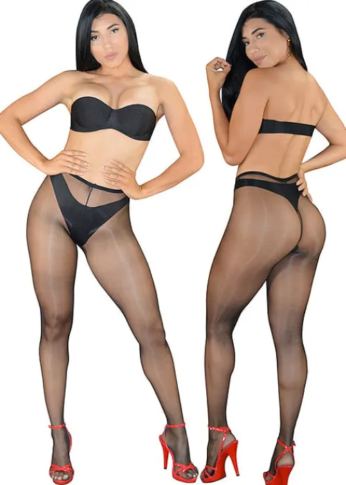Clearance Pearl and Poseidon Marina Wet Look Sheer Tights
