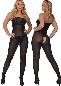 New Pearl and Poseidon Ophelia Glossy Crotchless Chest High Tights