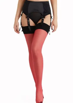 Best Sale Playful Promises Bow Backseam Lollipop Red Stockings Lollipop Red Black Seam