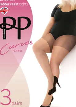 Shop Pretty Polly Curves Ladder Resist Tights 3Pp