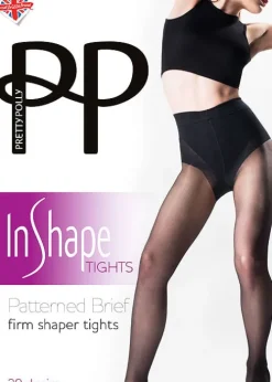 Outlet Pretty Polly In Shape Patterned Brief Firm Shaper Tights