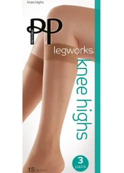 Clearance Pretty Polly Legworks Comfort Top Knee Highs (3Pp)