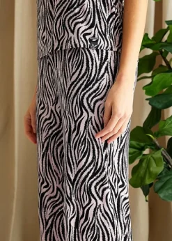 Discount Pretty You London Animal Print Bamboo Cami And Trouser Pyjama Set Zebra Animal Print