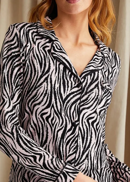 Clearance Pretty You London Animal Print Bamboo Nightshirt Zebra Animal Print