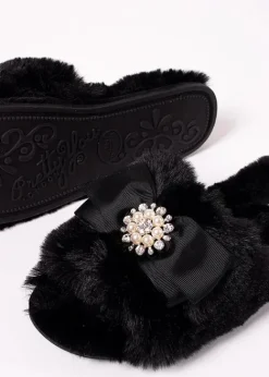 Hot Pretty You London Anya Slippers Black
