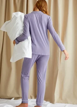 Clearance Pretty You London Bamboo Pyjama Set Lavender