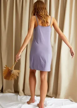 Sale Pretty You London Bamboo Chemise Lavender