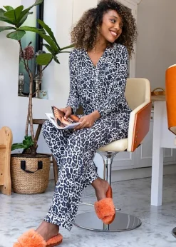 Shop Pretty You London Bamboo Pyjama Set Luxe Leopard