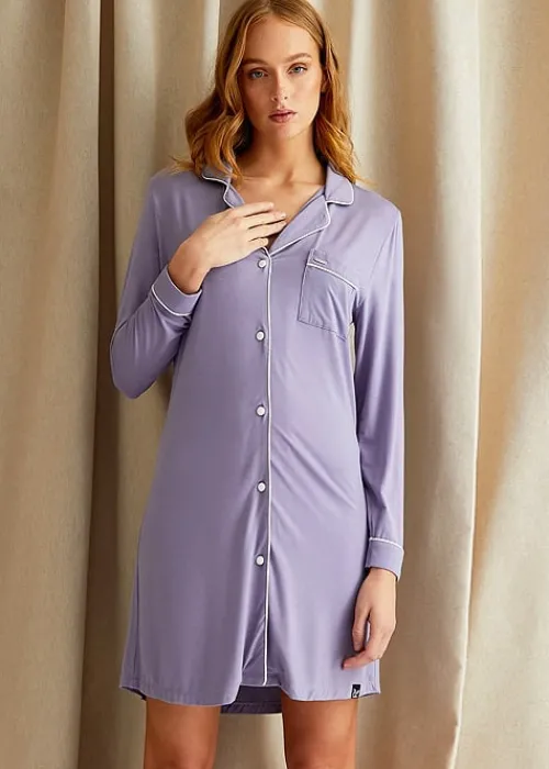 Shop Pretty You London Bamboo Nightshirt Lavender