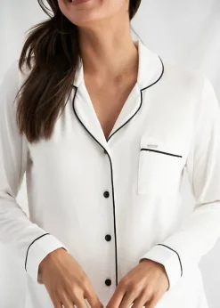 Cheap Pretty You London Bamboo Pyjama Set Cream