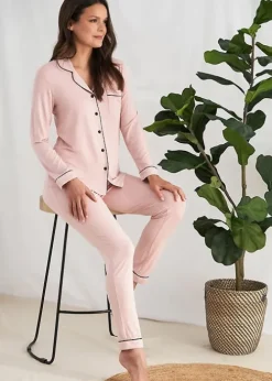 Cheap Pretty You London Bamboo Pyjama Set Pink