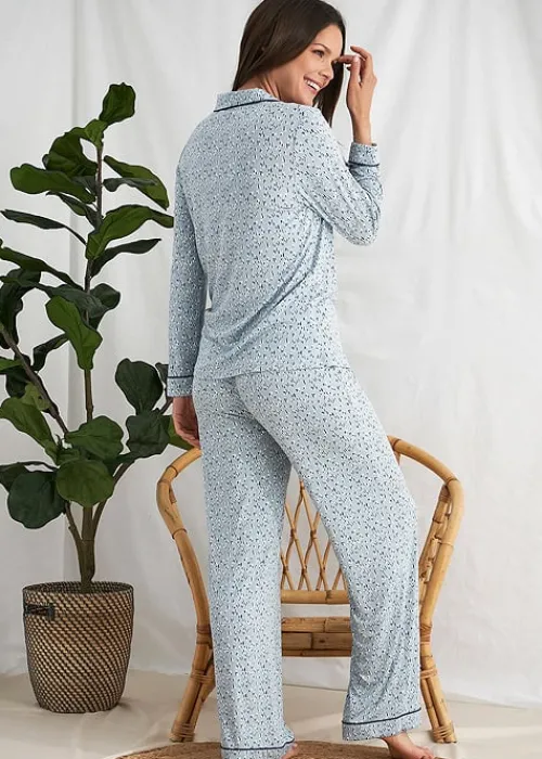 Hot Pretty You London Bamboo Pyjama Set Heart Splash