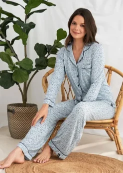 Hot Pretty You London Bamboo Pyjama Set Heart Splash