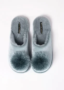 Cheap Pretty You London Coco Slippers Duck Egg