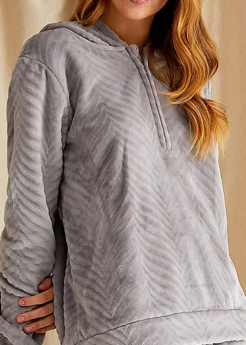 Online Pretty You London Cosy Chevron Lounge Suit Shale Grey