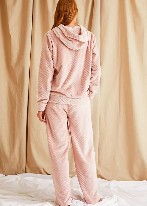 Flash Sale Pretty You London Cosy Chevron Lounge Suit Rose