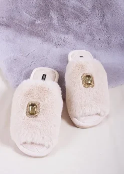 Online Pretty You London Fifi Slippers Powder Puff