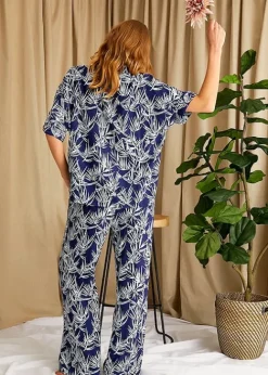 Outlet Pretty You London Studio Midnight Long Pyjama Set Studio Midnight Palm
