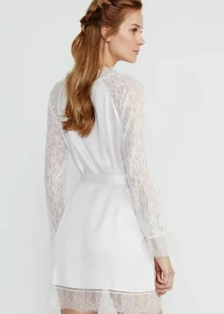 Sale Promise Bridal Short Robe White