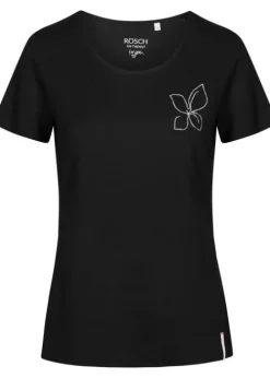 Fashion Rosch Be Happy Night Line Short Sleeve Top Black