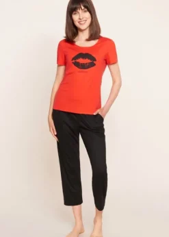 Shop Rosch Be Happy Sweet Kiss Short Sleeve Top Kiss Red