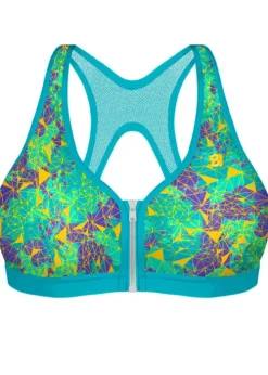 Cheap * Shock Absorber Active Zipped Plunge Bra Ocean Wave Print