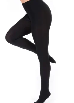 Fashion Silky 300 Denier Fleece Tights Black