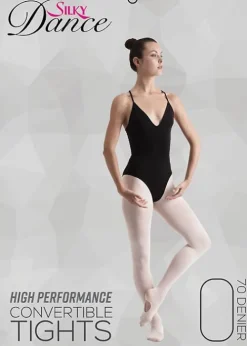 Hot Silky Ballet Childrens High Performance Convertible Tights Theatrical Pink