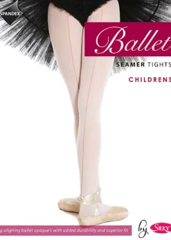 Fashion Silky Ballet Childrens Seamed Ballet Tights Seamed Theatrical Pink
