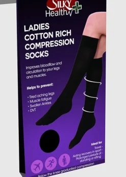 Store Silky Ladies Cotton Rich Compression Knee High Black