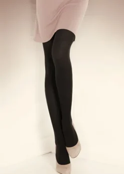 Store Sisi Naturalflip Wool Tights Black