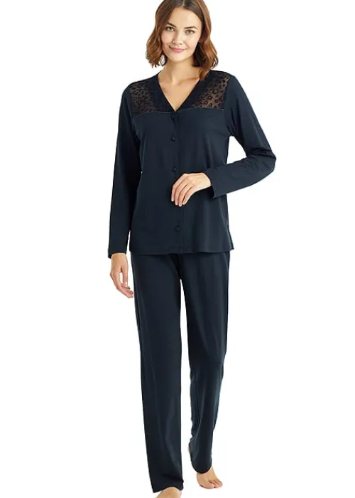Flash Sale Blackspade Spade Cherry Button Long Pyjama Set Black