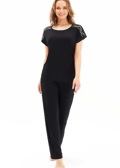Cheap Blackspade Spade Pearl Pyjama Set Black