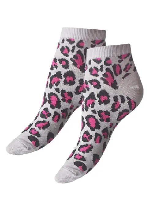 Online Tiffany Quinn Platinum Range Animal Print Trainer Socks 3Pp Animal Pink