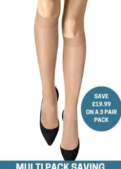 Online Wolford Satin Touch 20 Knee Highs 3 For 2 Pack